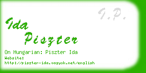 ida piszter business card